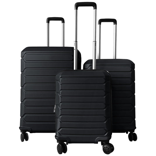 Goplus 20/24/28 Inch Lightweight Hardshell Suitcases with 360° Spinner Wheels(3 Piece Cross Stripe)