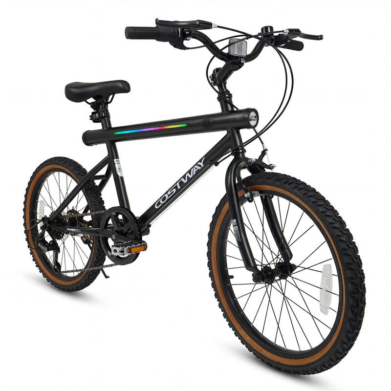 Load image into Gallery viewer, Goplus 20 Inch LED-lit Cycling Bike with 2 Speakers and Ambient Lights for Men and Women
