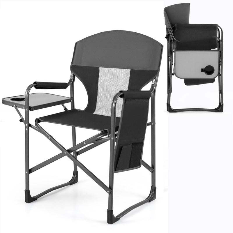 Load image into Gallery viewer, Goplus Folding Camping Chair| Lightweight Directors Lawn Chair w/Side Table
