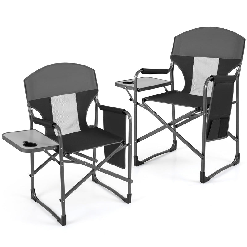 Load image into Gallery viewer, Goplus Folding Camping Chair| Lightweight Directors Lawn Chair w/Side Table
