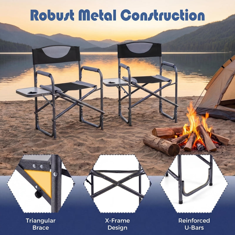 Load image into Gallery viewer, Goplus Folding Camping Chair Lightweight Directors Lawn Chair | Max Load 400LBS
