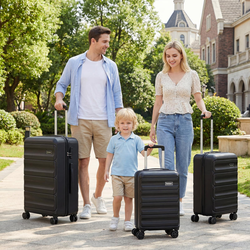 Load image into Gallery viewer, Goplus 20/24/28 Inch Lightweight Hardshell Suitcases with 360° Spinner Wheels(3 Piece Wide Cross Stripe)

