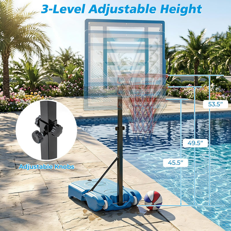 Load image into Gallery viewer, Goplus Pool Basketball Hoop | Height Basketball Goal with 32" Shatterproof Backboard

