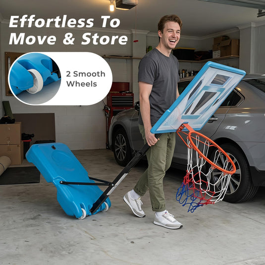 Goplus Pool Basketball Hoop | Height Basketball Goal with 32" Shatterproof Backboard
