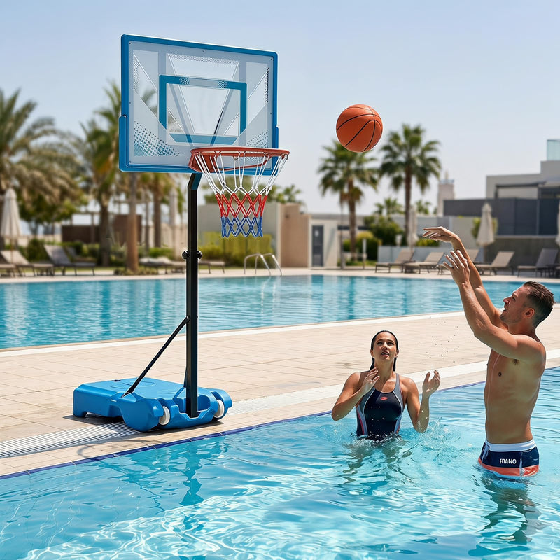 Load image into Gallery viewer, Goplus Pool Basketball Hoop | Height Basketball Goal with 32" Shatterproof Backboard
