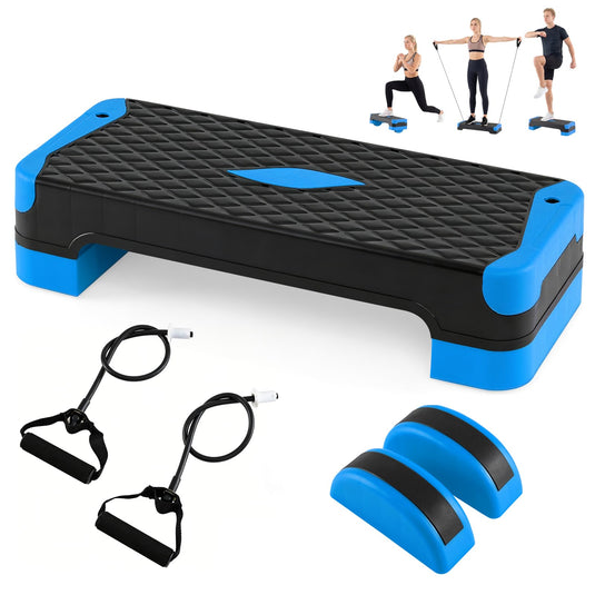 Goplus 3-in-1 Aerobic Step Platform 600 LBS Adjustable Exercise Stepper