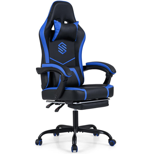 Goplus Ergonomic Computer Chair with Footrest Lumbar Support Linkage Armrests
