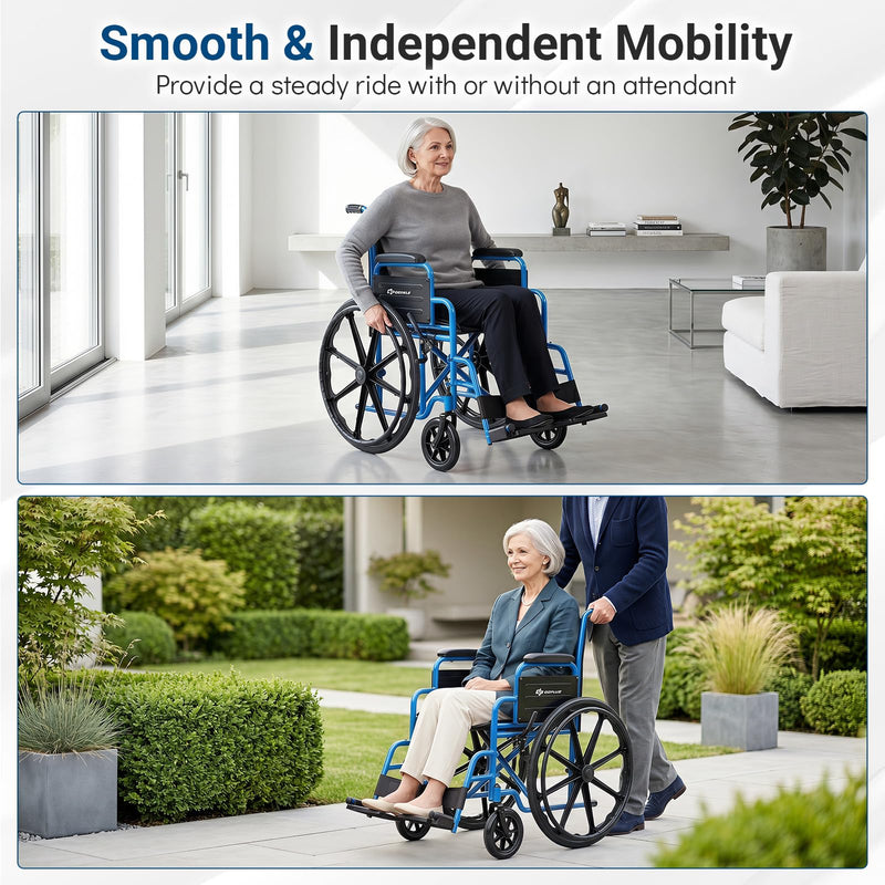 Load image into Gallery viewer, Goplus Lightweight Folding Wheelchair for Adults w/Swing-Away Footrest &amp; Desk Arm
