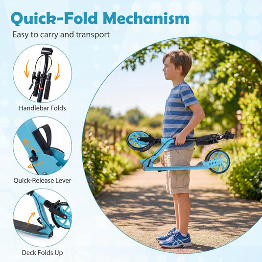 Goplus Foldable Kick Scooter for Teens Adults with Light-up Wheels
