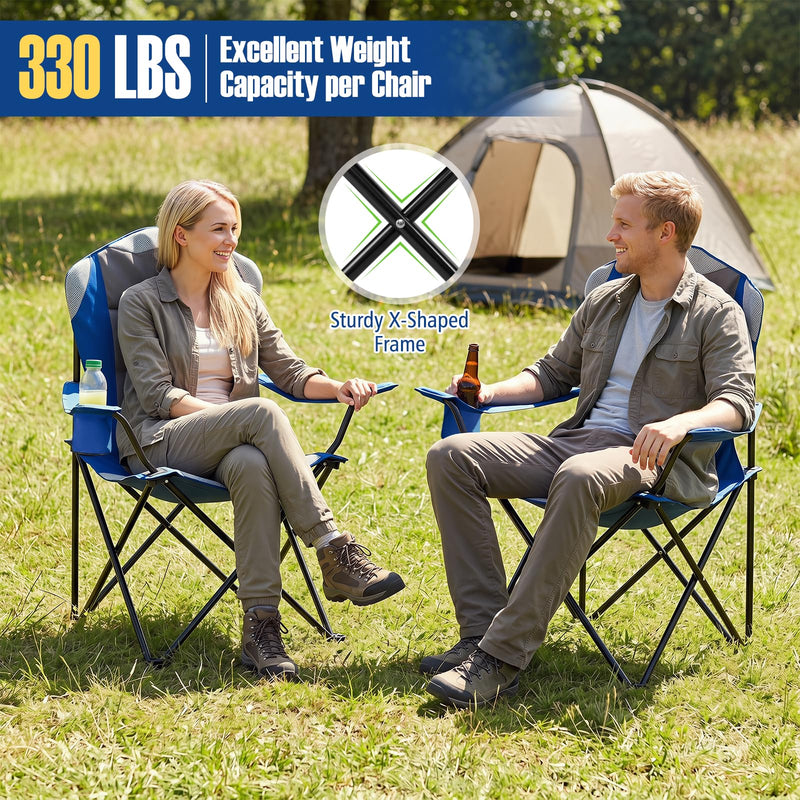 Load image into Gallery viewer, Goplus 2 Pack Folding Camping Chairs | 330LBS Capacity for Adult Fishing Lawn Beach
