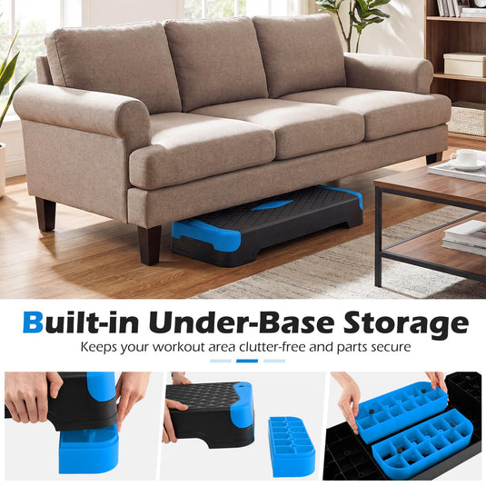 Goplus 3-in-1 Aerobic Step Platform 600 LBS Adjustable Exercise Stepper