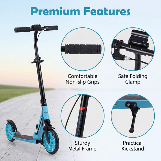 Goplus Foldable Kick Scooter for Teens Adults with Light-up Wheels