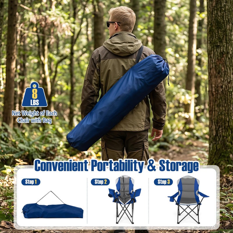 Load image into Gallery viewer, Goplus 2 Pack Folding Camping Chairs | 330LBS Capacity for Adult Fishing Lawn Beach
