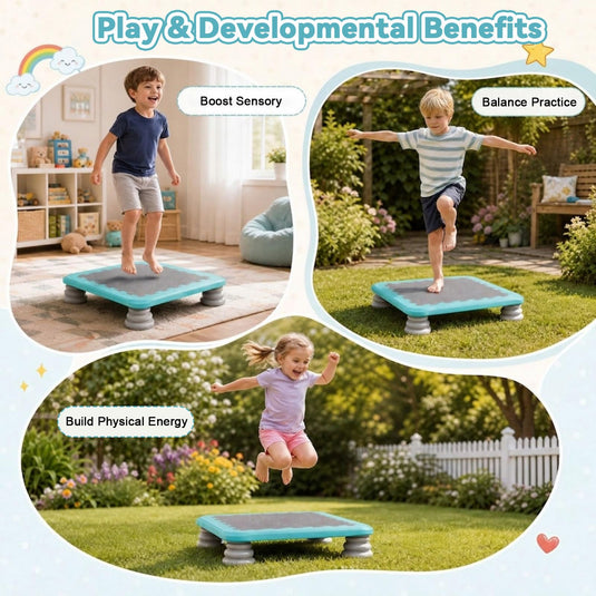 Goplus Mini Trampoline for Kids with 4 Non‑Slip Removable Foot Pads | 25.5" Rebounder for Boys Girls