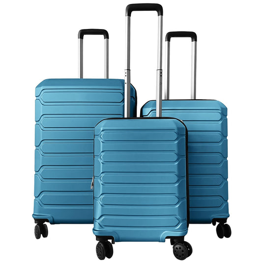 Goplus 20/24/28 Inch Lightweight Hardshell Suitcases with 360° Spinner Wheels(3 Piece Cross Stripe)