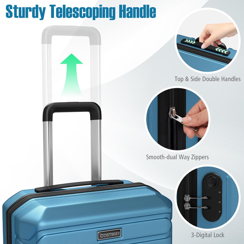 Load image into Gallery viewer, Goplus 20/24/28 Inch Lightweight Hardshell Suitcases with 360° Spinner Wheels(3 Piece Cross Stripe)
