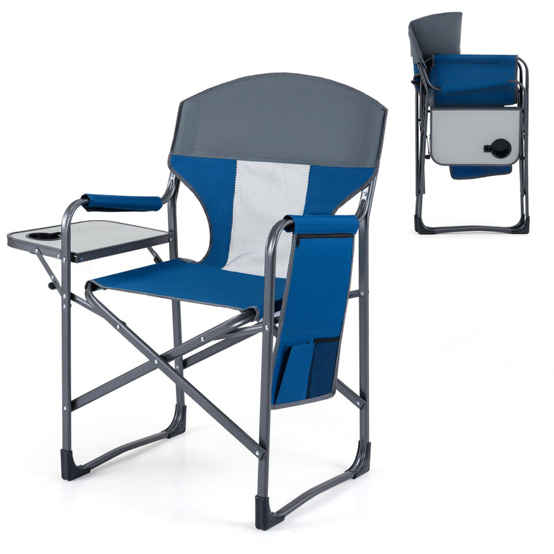 Load image into Gallery viewer, Goplus Folding Camping Chair| Lightweight Directors Lawn Chair w/Side Table
