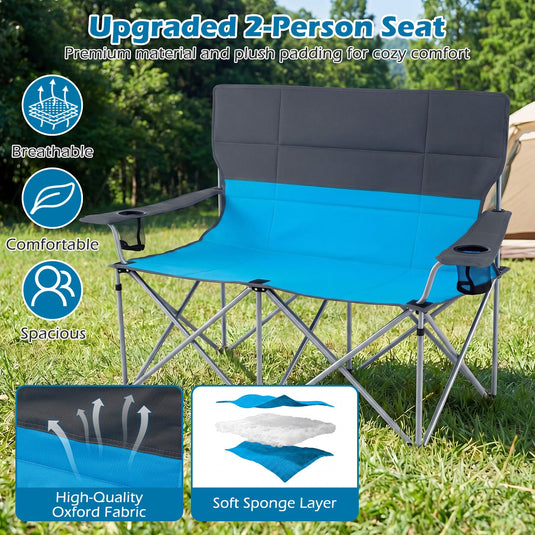 Goplus Double Camping Chair Folding Camping Couch