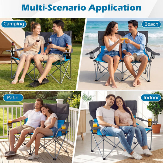 Goplus Double Camping Chair Folding Camping Couch