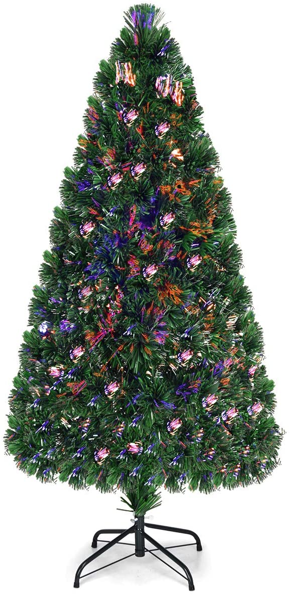 Load image into Gallery viewer, Artificial PVC Christmas Tree Pre-Lit Fiber Optic Tree
