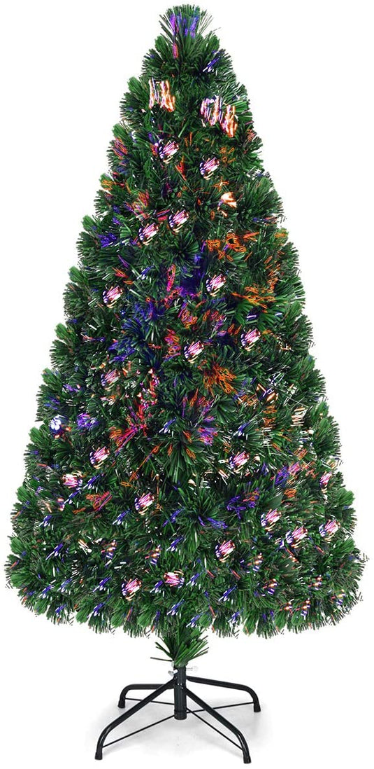 Artificial PVC Christmas Tree Pre-Lit Fiber Optic Tree