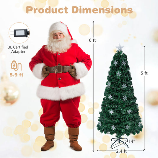 Goplus Pre-Lit Fiber Optic Artificial Christmas Tree