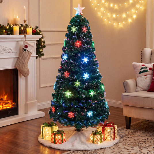 Goplus Pre-Lit Fiber Optic Artificial Christmas Tree