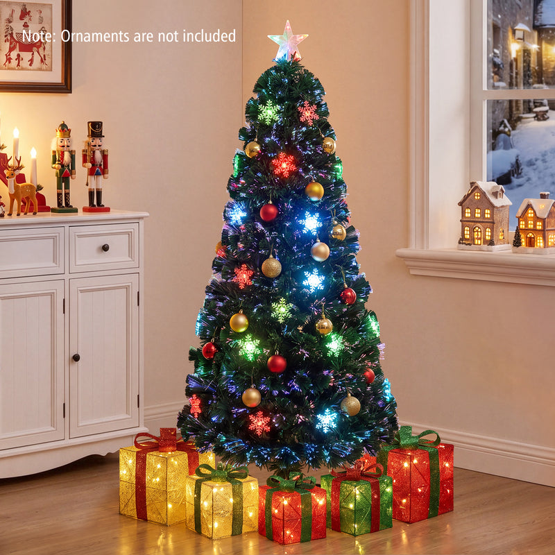 Load image into Gallery viewer, Goplus Pre-Lit Fiber Optic Artificial Christmas Tree
