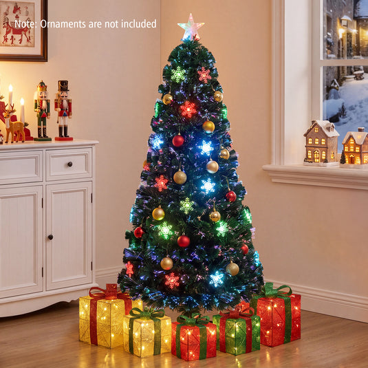 Goplus Pre-Lit Fiber Optic Artificial Christmas Tree