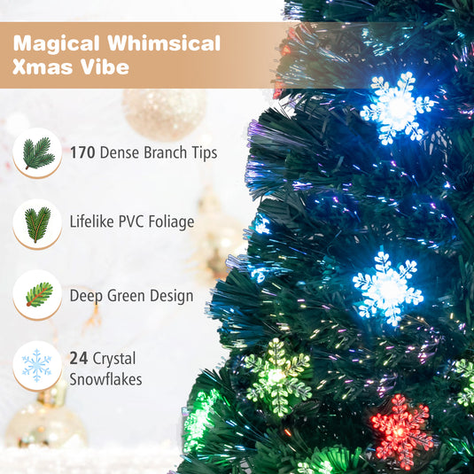 Goplus Pre-Lit Fiber Optic Artificial Christmas Tree