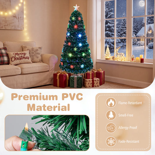 Goplus Pre-Lit Fiber Optic Artificial Christmas Tree