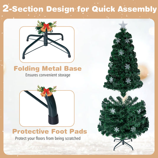 Goplus Pre-Lit Fiber Optic Artificial Christmas Tree