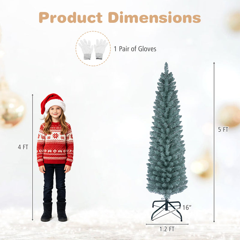 Load image into Gallery viewer, Goplus 5ft/6ft/7ft/8ft Artificial Pencil Christmas Tree | Skinny Decoration Tree for Home Office Shop Small Space
