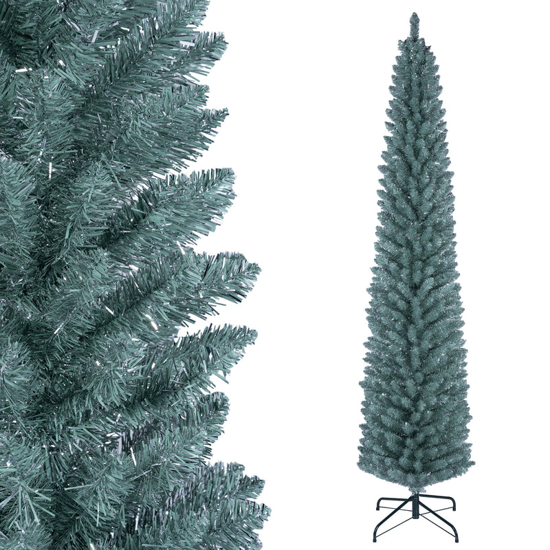 Load image into Gallery viewer, Goplus 5ft/6ft/7ft/8ft Artificial Pencil Christmas Tree | Skinny Decoration Tree for Home Office Shop Small Space
