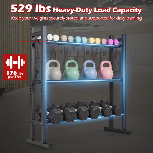 Goplus 3-Tier Dumbbell Rack 529LB Capacity Heavy-Duty Adjustable Weight Rack