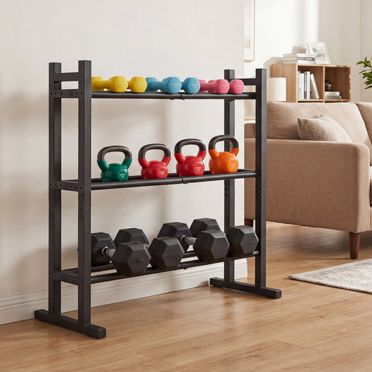 Goplus 3-Tier Dumbbell Rack 529LB Capacity Heavy-Duty Adjustable Weight Rack