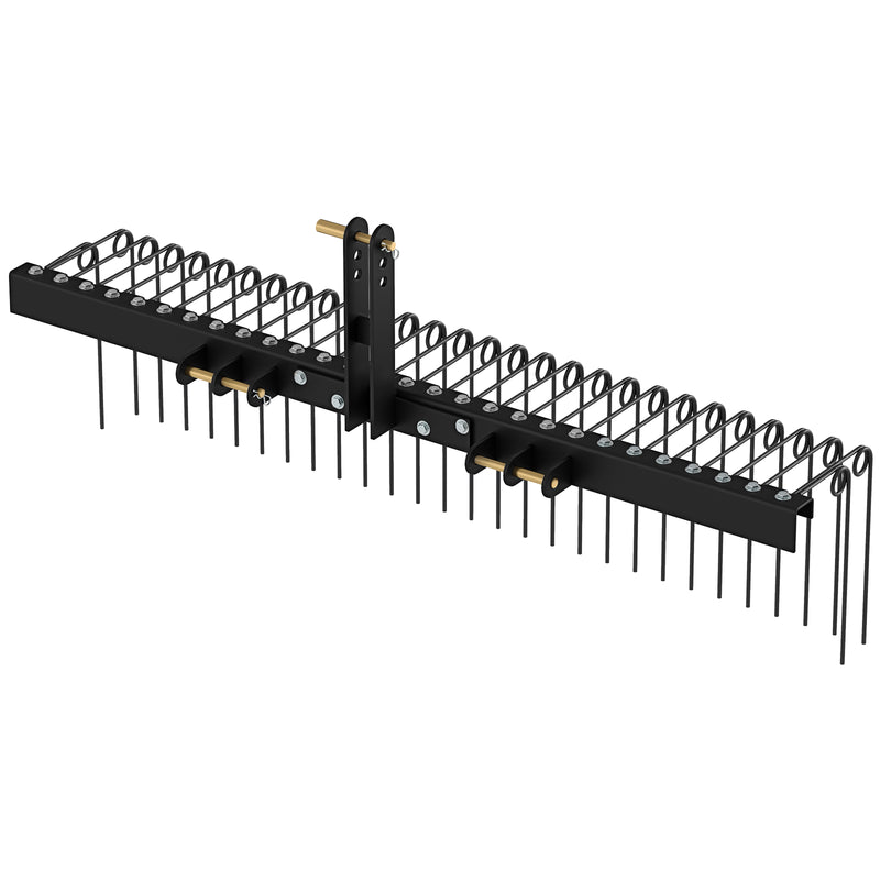 Load image into Gallery viewer, Goplus 72" Pine Straw Rake Tow Behind Landscape Rake with 30 Metal Coil Tines
