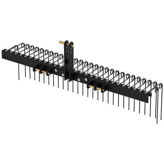 Goplus 72" Pine Straw Rake Tow Behind Landscape Rake with 30 Metal Coil Tines