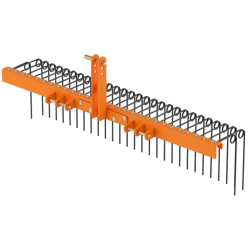 Load image into Gallery viewer, Goplus 72" Pine Straw Rake Tow Behind Landscape Rake with 30 Metal Coil Tines
