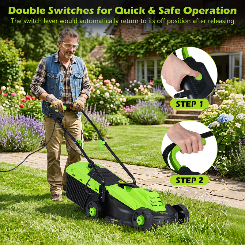 Load image into Gallery viewer, Goplus Electric Lawn Mower, 2-in-1 Versatile Corded Lawn Mower, 10 AMP Motor, 13" Cutting Deck
