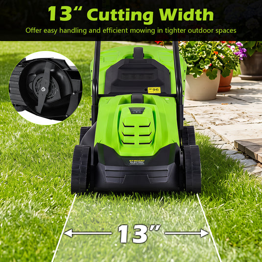 Goplus Electric Lawn Mower, 2-in-1 Versatile Corded Lawn Mower, 10 AMP Motor, 13" Cutting Deck