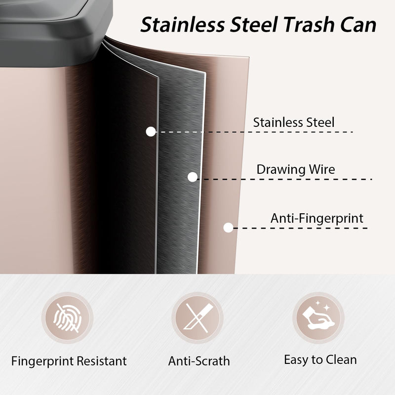 Load image into Gallery viewer, Goplus 13 Gallon/50 L Stainless Steel Trash Can w/Soft-Close Lid, Foot Pedal &amp; Deodorizer Compartment
