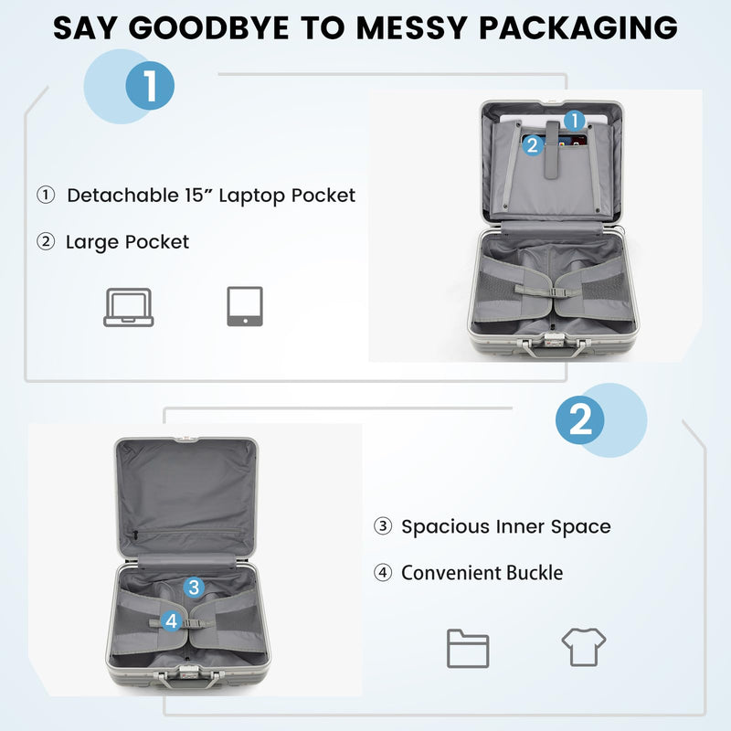 Load image into Gallery viewer, Goplus 16 Inch Underseat Carry On Luggage, Airline Approved Lightweight Mini Suitcase
