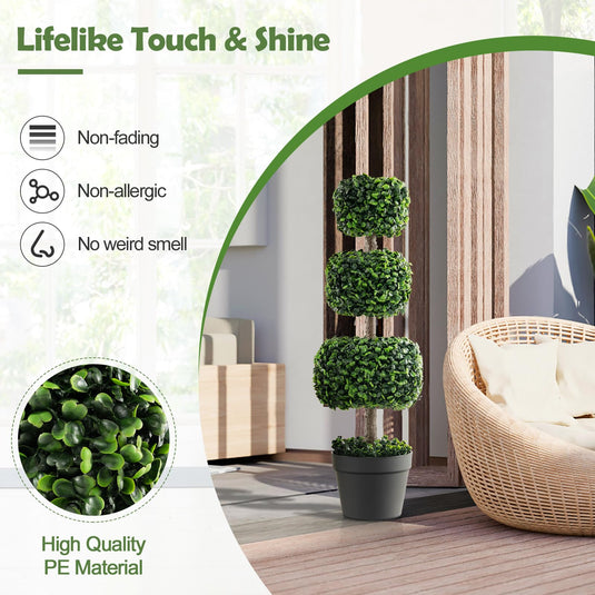 Goplus 35¡± Artificial Boxwood Topiary Tree