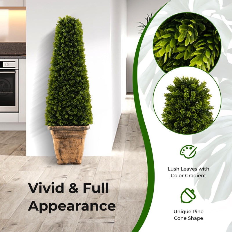 Load image into Gallery viewer, Goplus 3ft Artificial Boxwood Topiary Tree
