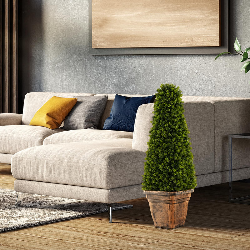 Load image into Gallery viewer, Goplus 3ft Artificial Boxwood Topiary Tree
