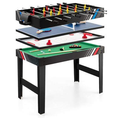 Goplus 4-in-1 Combination Game Table, Multi Game Table Set with Soccer, Air Hockey, Billiards, Table Tennis