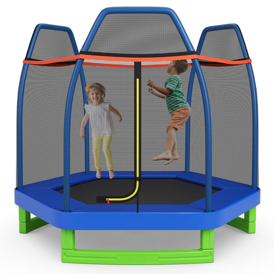 Goplus 7FT Trampoline for Kids, ASTM Approved Trampoline for Boys Girls Outdoor Indoor