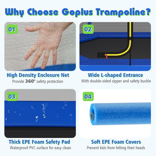 Goplus 7FT Trampoline for Kids, ASTM Approved Trampoline for Boys Girls Outdoor Indoor