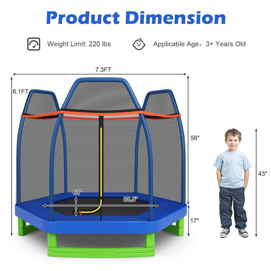 Goplus 7FT Trampoline for Kids, ASTM Approved Trampoline for Boys Girls Outdoor Indoor
